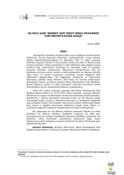 MEHMET &Acirc;KİF ERSOY-MİRZA MUHAMMED TAK&Icirc;