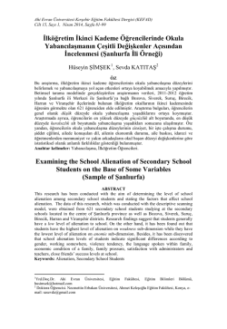 İlk&ouml;ğretim İkinci Kademe &Ouml;ğrencilerinde Okula Yabancılaşmanın