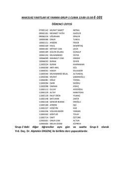 MAK3142 YAKITLAR VE YANMA GRUP-1 CUMA 13:00-15