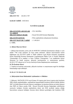 tavsiye kararı - Kamu Denet&ccedil;iliği Kurumu
