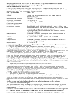 İhale Kayıt Numarası : 2014/143229 a) Adresi