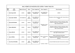 mali hizmetler m&uuml;d&uuml;rl&uuml;ğ&uuml; g&ouml;rev tanım tablosu