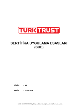 SERTİFİKA UYGULAMA ESASLARI (SUE)