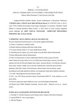 T.C BOR&Ccedil;KA KAYMAKAMLIĞI SOSYAL YARDIMLAŞMA VE