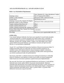 Bazı Basın Yayın Organlarındaki Haber Hk.