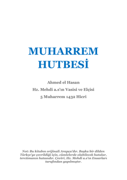 MUHARREM HUTBESİ