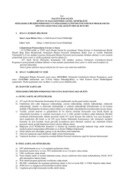 Maliye Bakanlığı B&uuml;t&ccedil;e ve Mali Kontrol Genel M&uuml;d&uuml;rl&uuml;ğ&uuml; S&ouml;zleşmeli
