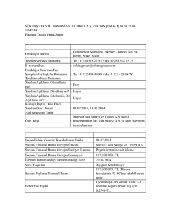 Finansal Duran Varlık Satışı Hakkında