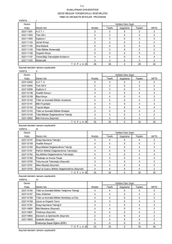 TAB Ders Listesi - T&uuml;rk Dili B&ouml;l&uuml;m&uuml;