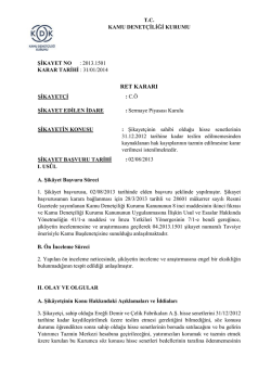 ret kararı - TC Kamu Denetçiliği Kurumu