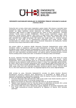 Temmuz 2014 - &Uuml;niversite Hastaneleri Birliği