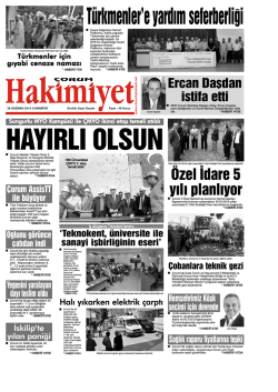 28 Haziran 2014 Cumartesi - &Ccedil;orum Hakimiyet Gazetesi