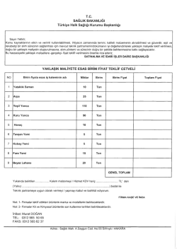 T.C. SAĞLIK BAKANLIĞI T&uuml;rkiye Halk Sağlığı Kurumu Başkanlığı