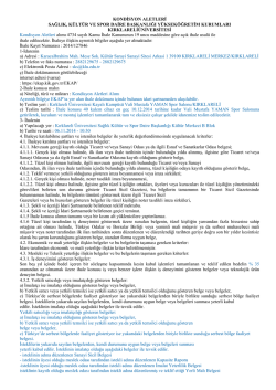 KONDİSYON ALETLERİ SAĞLIK, K&Uuml;LT&Uuml;R VE SPOR DAİRE