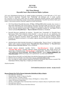 DUYURU 2014 Nisan D&ouml;nemi Do&ccedil;entlik Sınavı Başvurularına