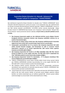 Evinizde Turkcell TV+ Kampanyası&rdquo; TAAHH&Uuml;TNAMESİ