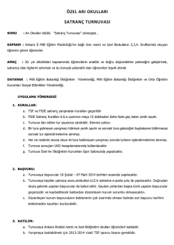 &ouml;zel arı okulları satran&ccedil; turnuvası
