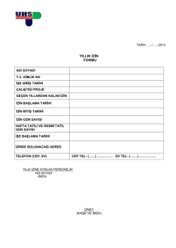 yıllık izin formu 2014