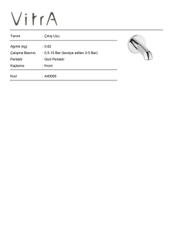 Tanım : &Ccedil;ıkış Ucu Ağırlık (kg) : 0.62 &Ccedil;alışma Basıncı : 0,5-10
