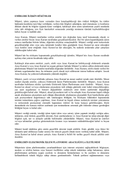 EMİRLERE İLİŞKİN HÜKÜMLER Müşteri, işlem yapmaya karar