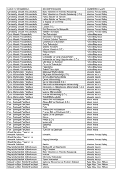 FAK&Uuml;LTE/ Y&Uuml;KSEKOKUL B&Ouml;L&Uuml;M/ PROGRAM - E