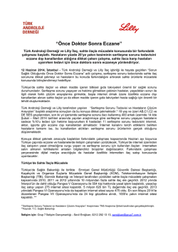 &ldquo;&Ouml;nce Doktor Sonra Eczane&rdquo;