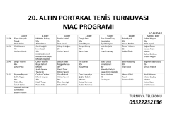 20. altın portakal tenis turnuvası ma&ccedil; programı