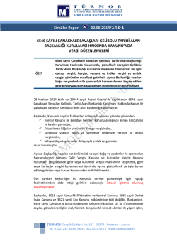 6546 Sayılı &Ccedil;anakkale Savaşları Gelibolu Tarihi Alan Başkanlığı