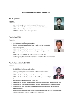 istanbul &uuml;niversitesi onkoloji enstit&uuml;s&uuml;