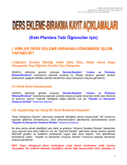 Eski Planlara Tabi Öğrenciler için