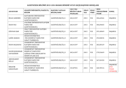 gazetecilik b&ouml;l&uuml;m&uuml; 2013-‐2014 bahar d&ouml;nemi yatay ge&ccedil;iş başvuru