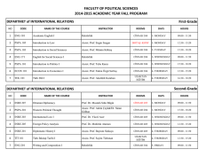 FACULTY OF POLITICAL SCIENCES 2014