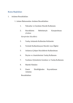 6. Anlatım Bozuklukları