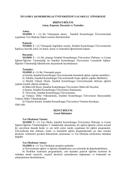 bah&ccedil;eşehir &uuml;niversitesi yaz okulu y&ouml;netmeliği