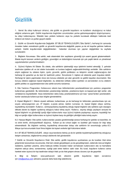 Gizlilik Politikası