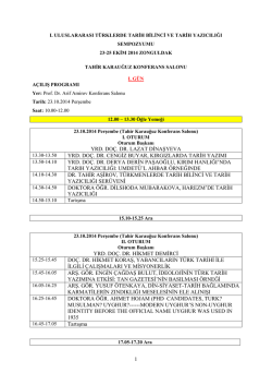 TARİH YAZICILIĞI SEMPOZYUM PROGRAMI