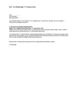 Ek 5: Yurt M&uuml;d&uuml;rl&uuml;ğ&uuml; &ldquo;4&rdquo; Sınama Puanı