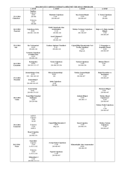 2014-2015 güz yarıyılı coğrafya bölümü vize sınav programı