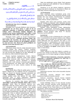 Müminler Tek Vücut Gibidir