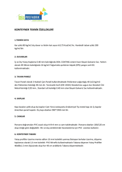KONTEYNER TEKNİK &Ouml;ZELLİKLERİ