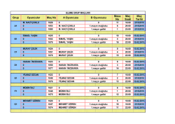 Grup Oyuncular Ma&ccedil; No A Oyuncusu B Oyuncusu Masa No Ma&ccedil;