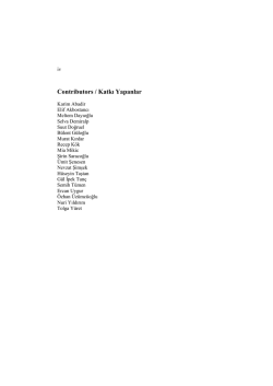Contributors / Katkı Yapanlar