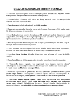 sınavlarda uyulması gereken kurallar