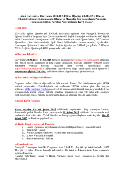 İn&ouml;n&uuml; &Uuml;niversitesi B&uuml;nyesinde 2014