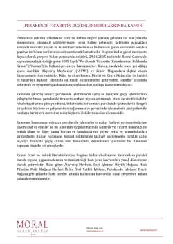 perakende ticaretin d&uuml;zenlenmesi hakkında kanun