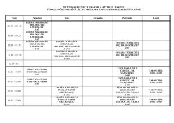 2013-2014 &Ouml;ĞRETİM YILI BAHAR YARIYILI (II. YARIYIL) T&Uuml;RK&Ccedil;E