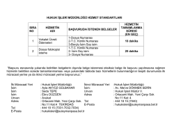 HUKUK İŞLERİ M&Uuml;D&Uuml;RL&Uuml;Ğ&Uuml; HİZMET STANDARTLARI SIRA NO