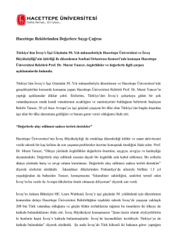 Hacettepe Rekt&ouml;r&uuml;nden Değerlere Saygı &Ccedil;ağrısı