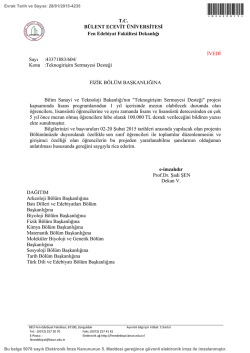 Teknogirişim Sermayesi Desteği - B&uuml;lent Ecevit &Uuml;niversitesi Fizik