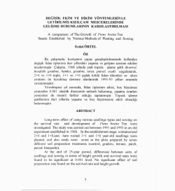 Teknik B&uuml;lten No 1 (Değişik Ekim ve Dikim Y&ouml;ntemleriyle Getirilmiş